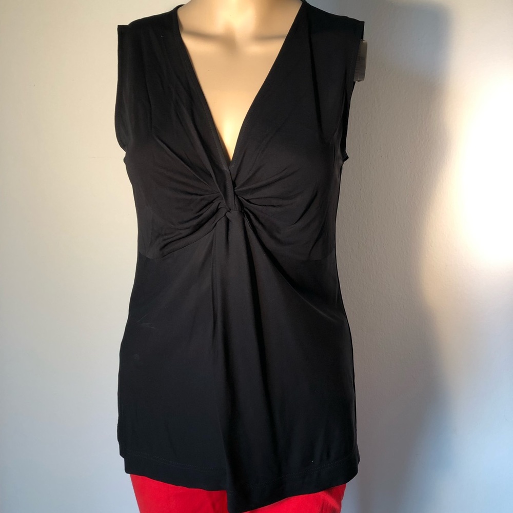 AKRIS PUNTO BLACK SHORT-SLEEVE KNIT TANK TOP.....